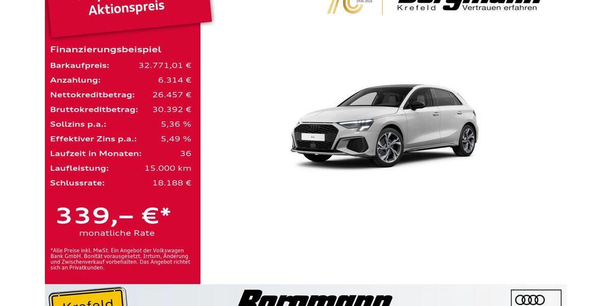 Audi A3 23.922 km 32.771 &euro; Krefeld 47803