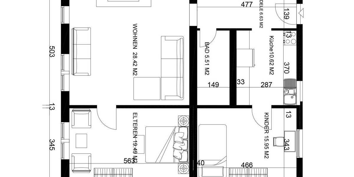 Etagenwohnung Gelsenkirchen Ückendorf - 3 Zimmer, 84 m&sup2;, 131.000&euro; | Angebot:24032435