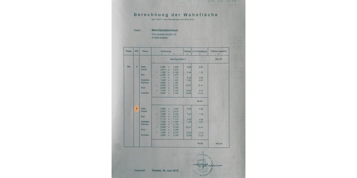 Dachgeschoßwohnung Düsseldorf Niederkassel - 3 Zimmer, 61 m&sup2;, 196.500&euro; | Angebot:25127315