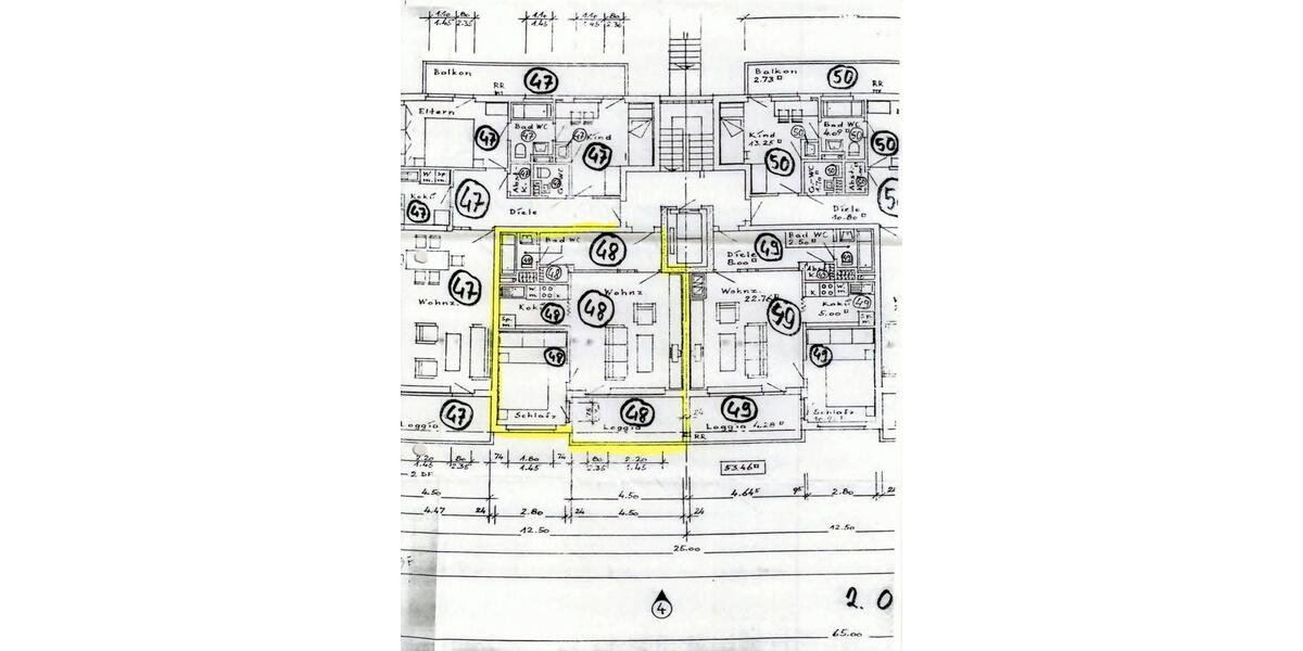 Etagenwohnung Düsseldorf Derendorf - 2 Zimmer, 53 m&sup2;, 309.000&euro; | Angebot:26393694
