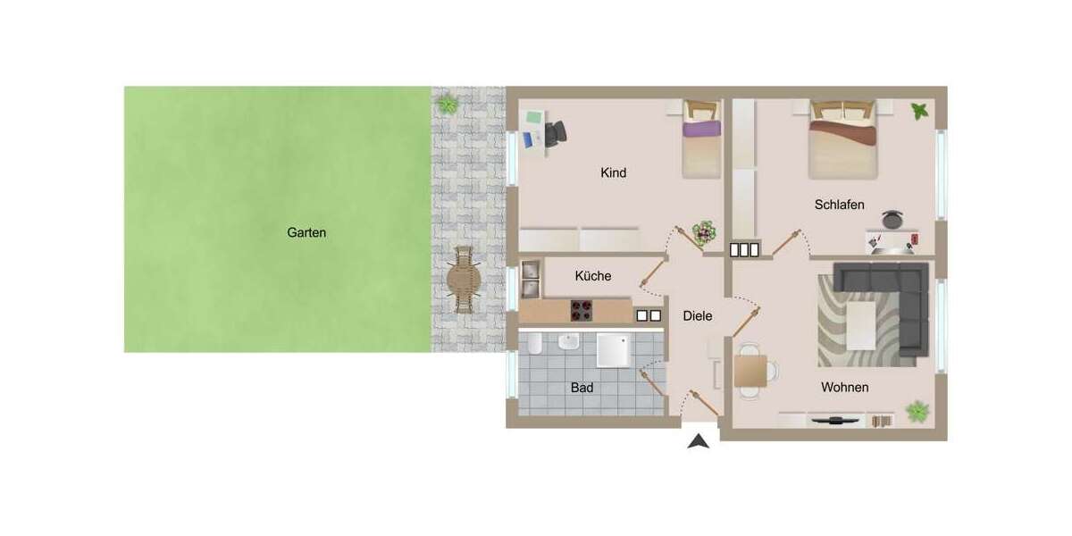 Etagenwohnung Herne Eickel - 3 Zimmer, 67 m&sup2;, 109.000&euro; | Angebot:21719705