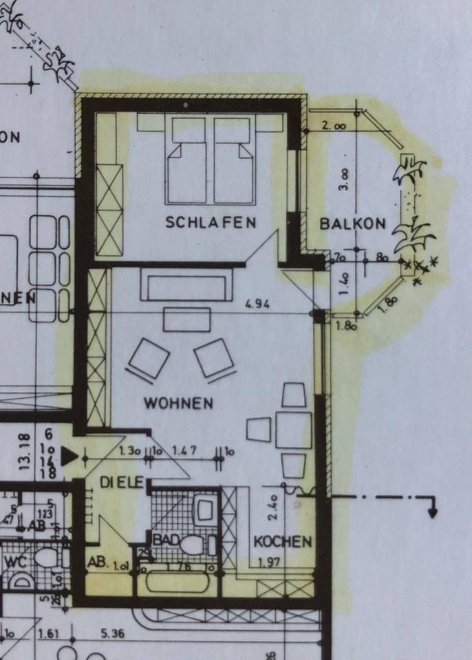 Kapitalanlage: Vermietete 2-Zimmer-Eigentumswohnung mit Balkon in