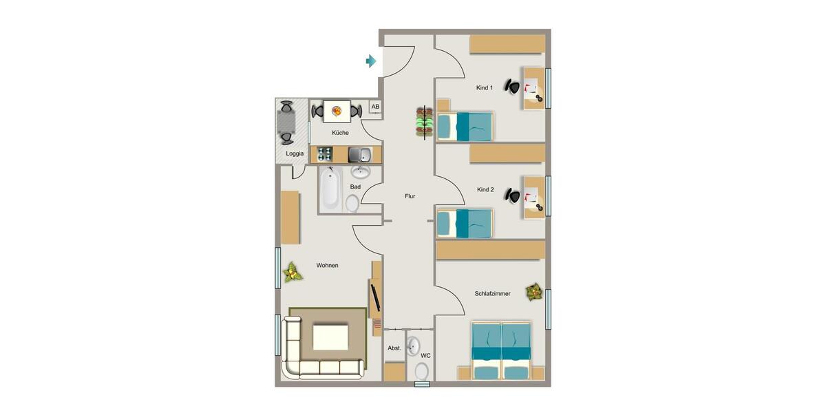 Wir vermieten Platz für die ganze Familie 4.5 zimmer