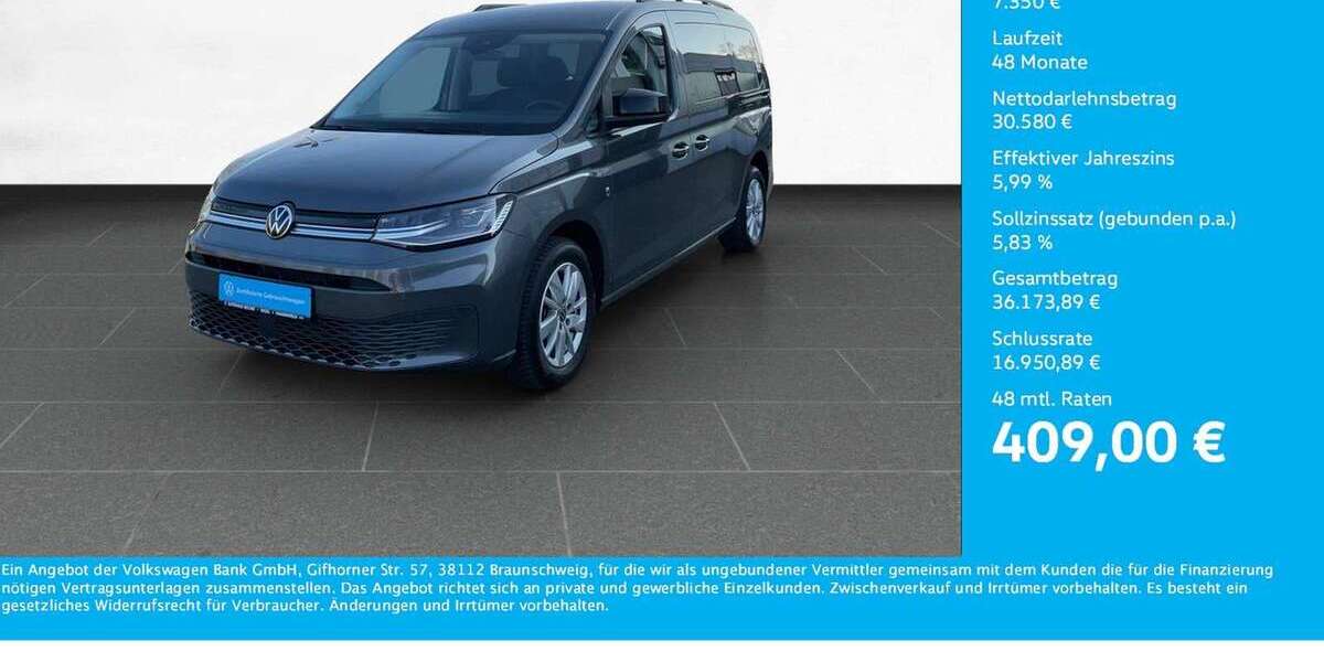 VW Caddy 7.606 km 37.930 &euro; Wesel 46485