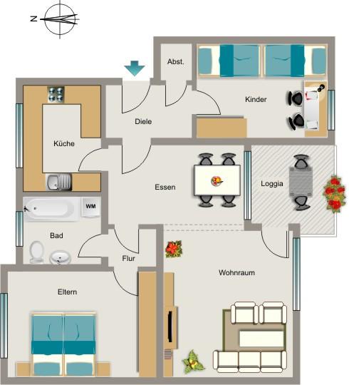 Hier ist Platz zum Wohnen 3.5 zimmer