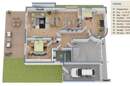 Wohnung Wesel Bislich - 3 Zimmer, 100 m&sup2;, 1.200&euro; | Angebot:25230726