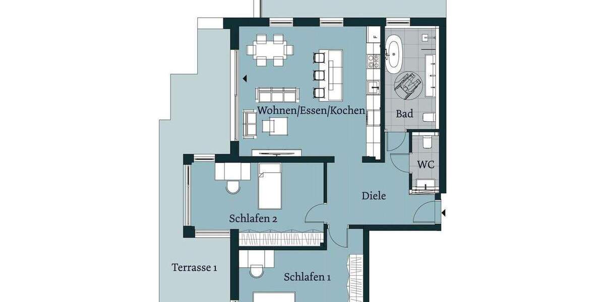Etagenwohnung Düsseldorf Lohausen - 3 Zimmer, 111 m&sup2;, 766.000&euro; | Angebot:23951893