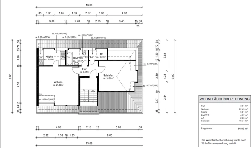 Hochwertig modernisierte 2,5-Zimmer-Dachgeschosswohnung in Duisbu 2.5 zimmer
