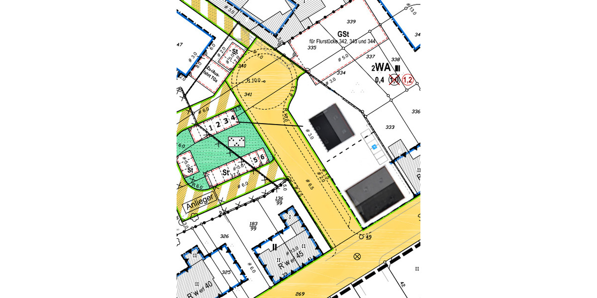 Baugrundstück in Velbert mit Vorschlag Projektierung MFH zimmer
