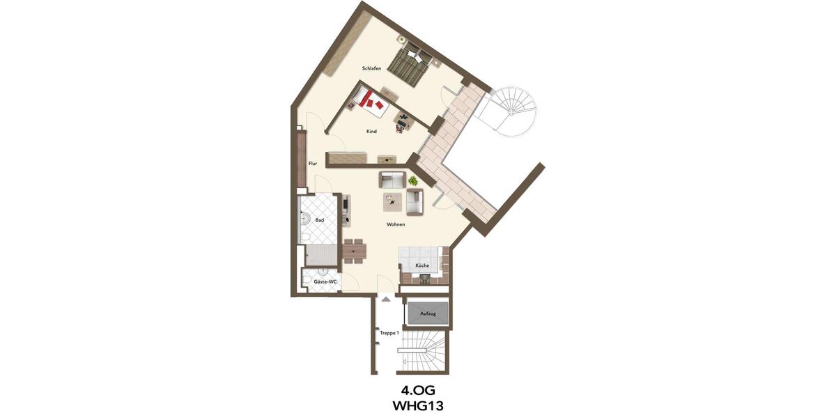 Etagenwohnung Düsseldorf Pempelfort - 3 Zimmer, 111 m&sup2;, 2.110&euro; | Angebot:23703298