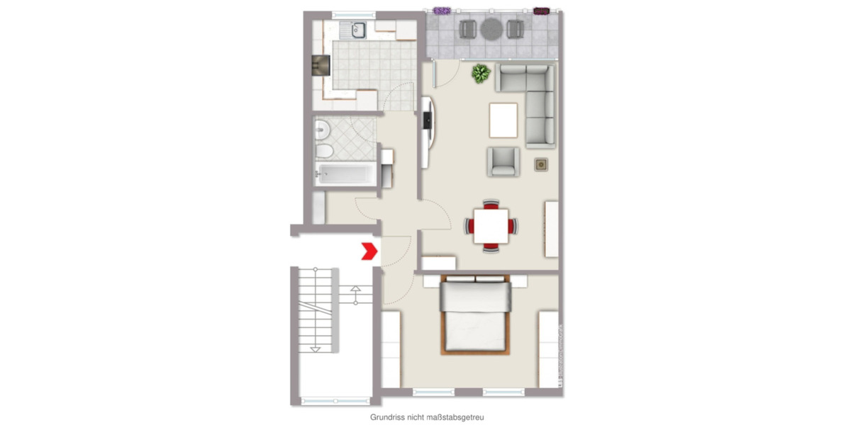 Mietwohnung EG in Krefeld-Oppum verkehrsgünstig 2 zimmer
