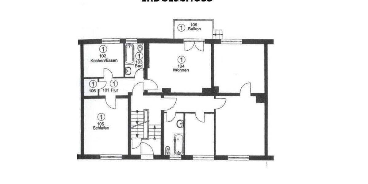 Etagenwohnung Essen Frohnhausen - 2 Zimmer, 57 m&sup2;, 110.000&euro; | Angebot:26908634