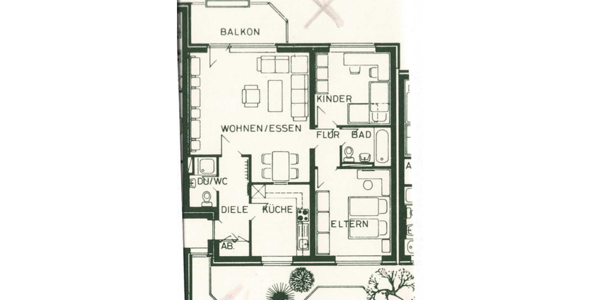 Etagenwohnung Bottrop Feldhausen - 3 Zimmer, 78 m&sup2;, 620&euro; | Angebot:25083138
