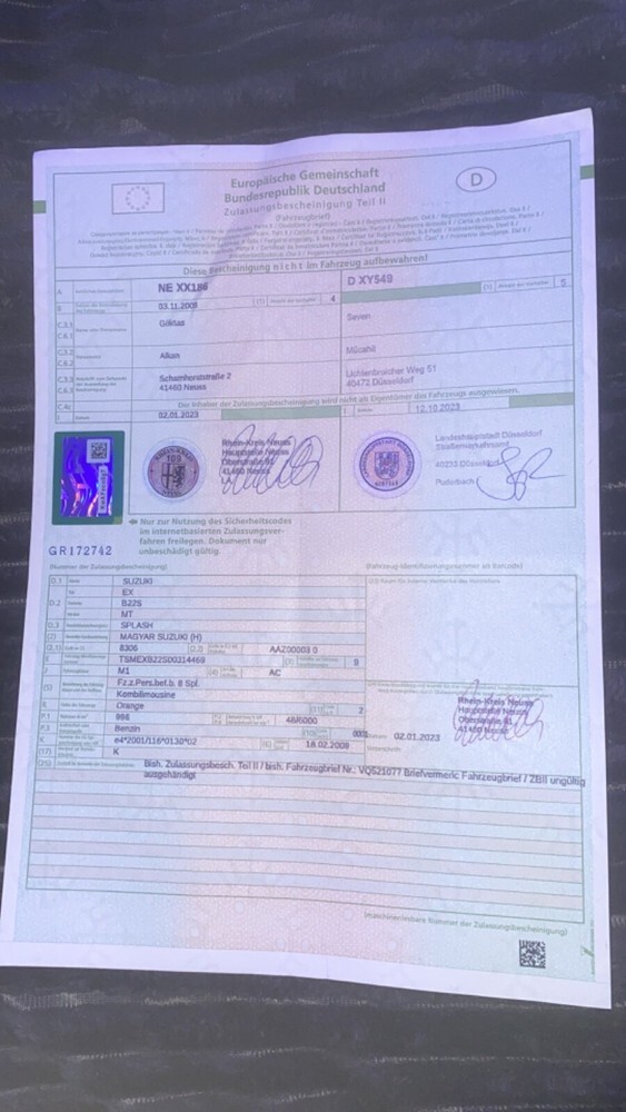 Suzuki Splash 113.345 km 2.600 € Duisburg 47051