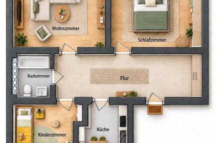 Wohnung Moers Rheinkamp - 3 Zimmer, 79 m&sup2;, 1.550&euro; | Angebot:27619547