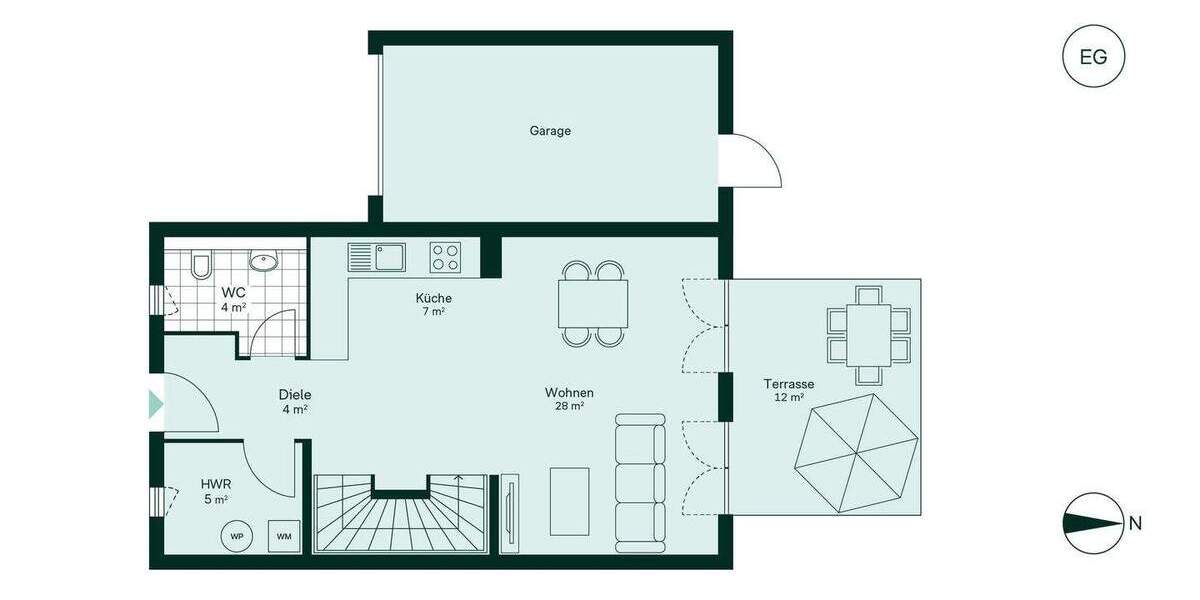 Doppelhaushälfte in ruhiger Feldrandlage mit Dachterrasse und Dachstudio 4 zimmer
