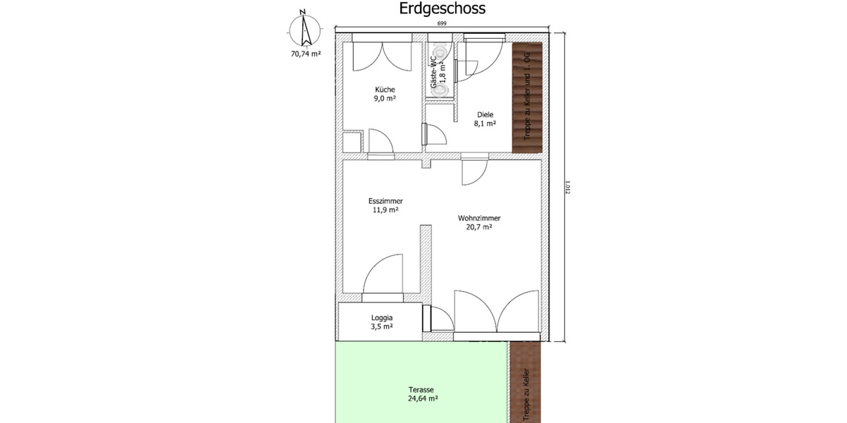 Reihenhaus Gladbeck Alt-Rentfort - 7 Zimmer, 140 m&sup2;, 1.950&euro; | Angebot:25595852