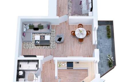 2,5 Zimmer möbelierte Wohnung mit großen Balkon in Dümpten 2 zimmer