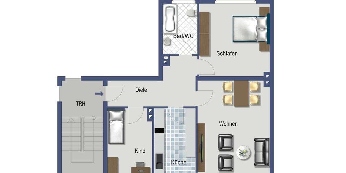 Etagenwohnung Essen Ostviertel - 3 Zimmer, 73 m&sup2;, 553&euro; | Angebot:26474656