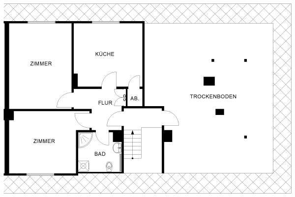 Etagenwohnung Duisburg Röttgersbach - 2 Zimmer, 60 m&sup2;, 382&euro; | Angebot:26894575