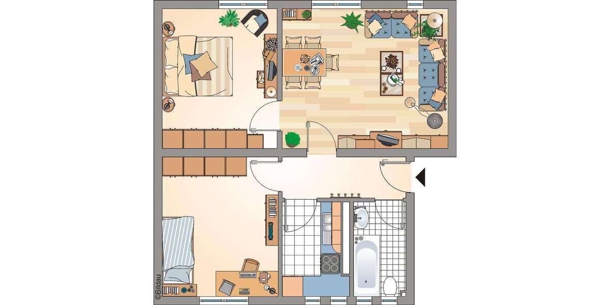Etagenwohnung Recklinghausen Grullbad - 3.5 Zimmer, 59 m&sup2;, 260&euro; | Angebot:26393009