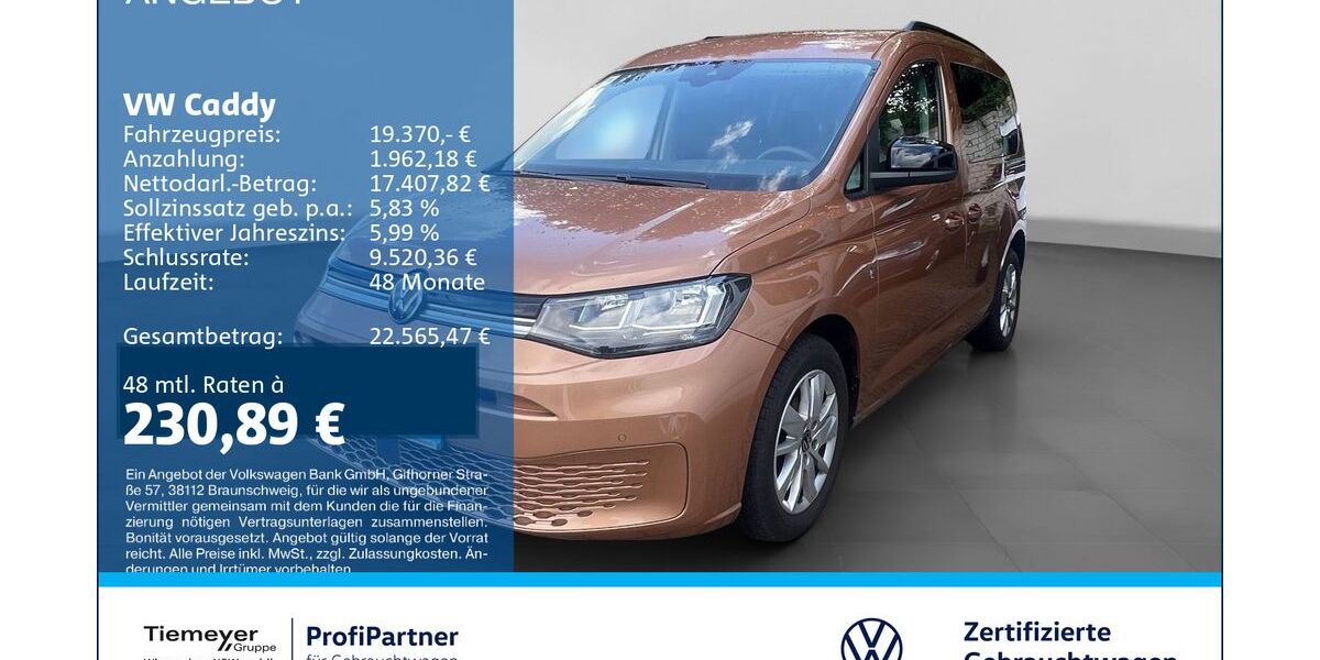 VW Caddy 109.565 km 18.810 &euro; Recklinghausen 45663