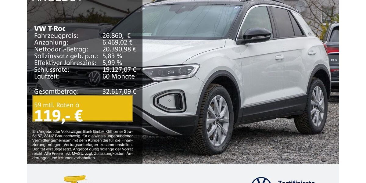 VW T-Roc 13.369 km 26.330 &euro; Oberhausen 46047