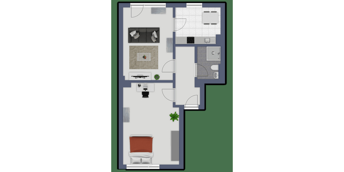 Etagenwohnung Duisburg Mittelmeiderich - 2 Zimmer, 47 m&sup2;, 364&euro; | Angebot:26596416