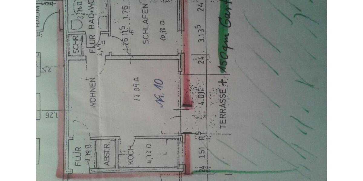 Gut geschnittene 2-Zimmer-Wohnung mit großem Garten 2 zimmer