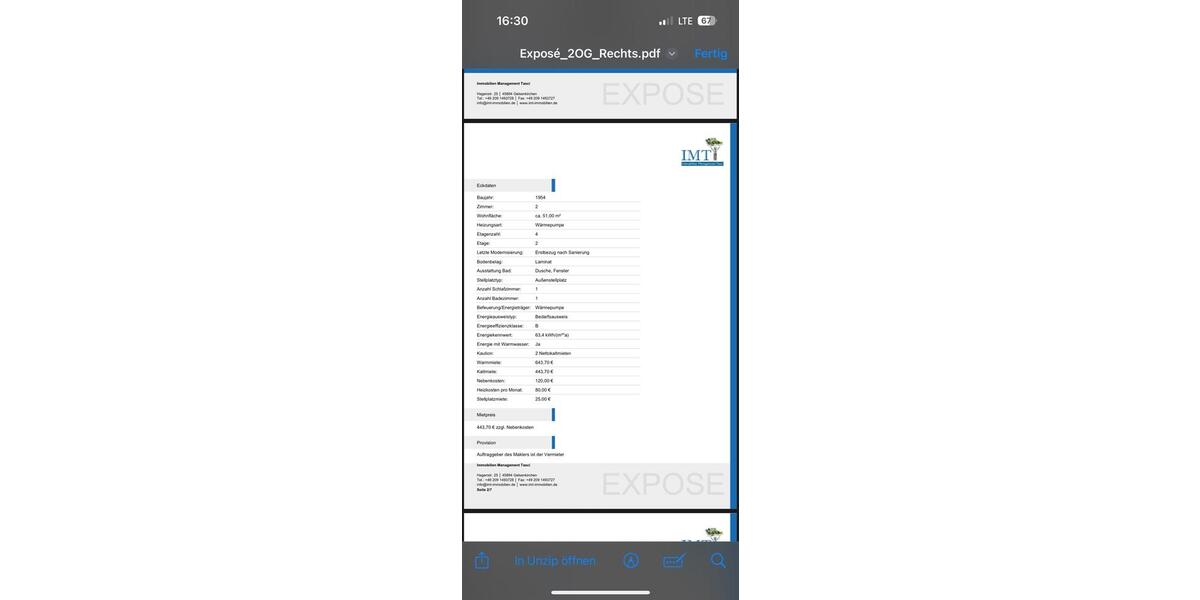 Etagenwohnung Gelsenkirchen Ückendorf - 2 Zimmer, 51 m&sup2;, 643&euro; | Angebot:25391588