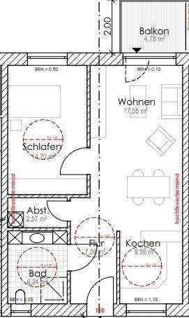Etagenwohnung Herne Röhlinghausen - 2 Zimmer, 61 m&sup2;, 790&euro; | Angebot:25372714
