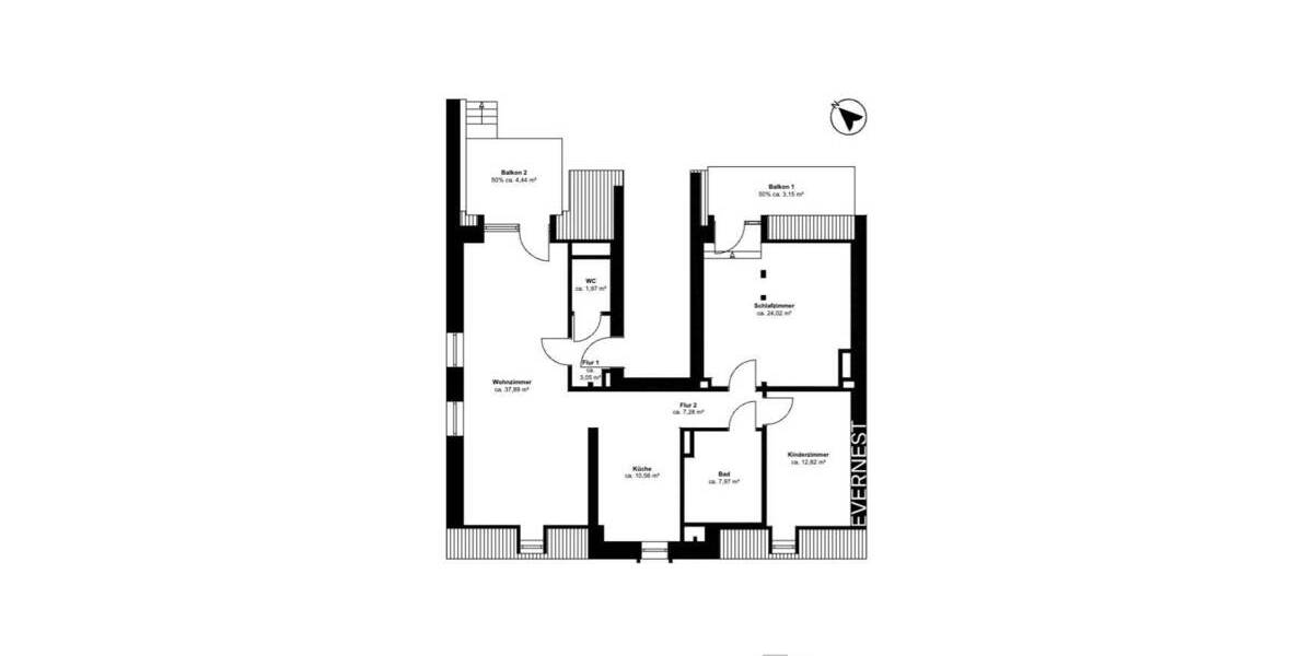 Etagenwohnung Düsseldorf Ludenberg - 3 Zimmer, 113 m&sup2;, 695.000&euro; | Angebot:19316565
