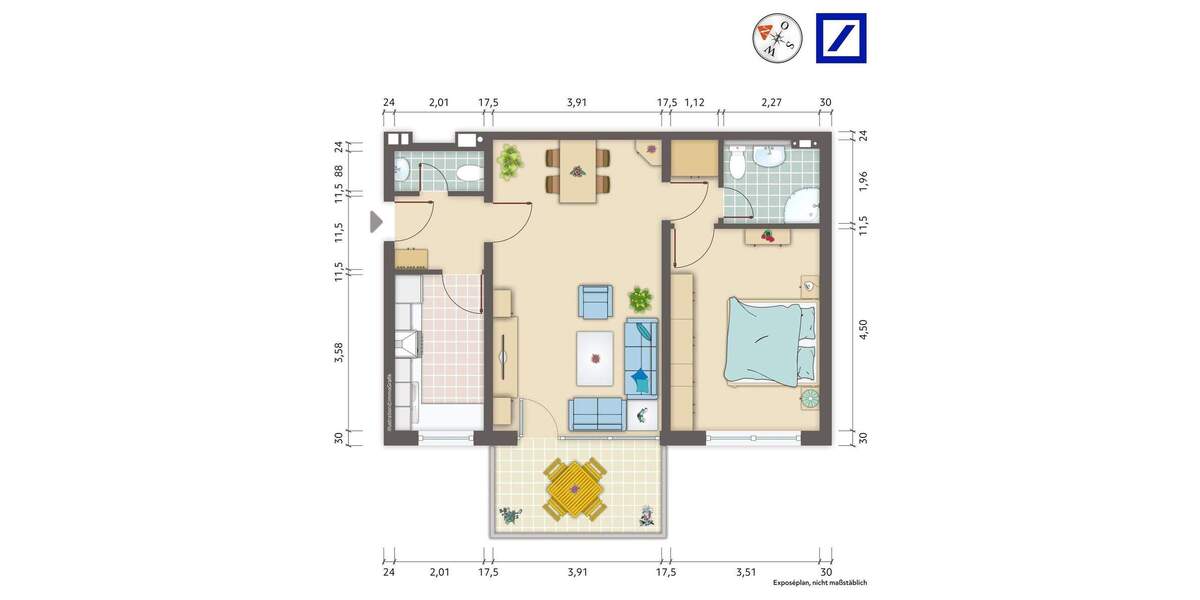 Etagenwohnung Mülheim Dümpten - 2 Zimmer, 62 m&sup2;, 161.000&euro; | Angebot:24505082