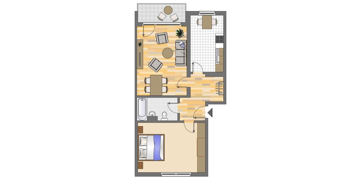 Gut geschnittene 2-Zimmer-Wohnung mit renovierten Bad in Ratingen - ab sofort! 2 zimmer