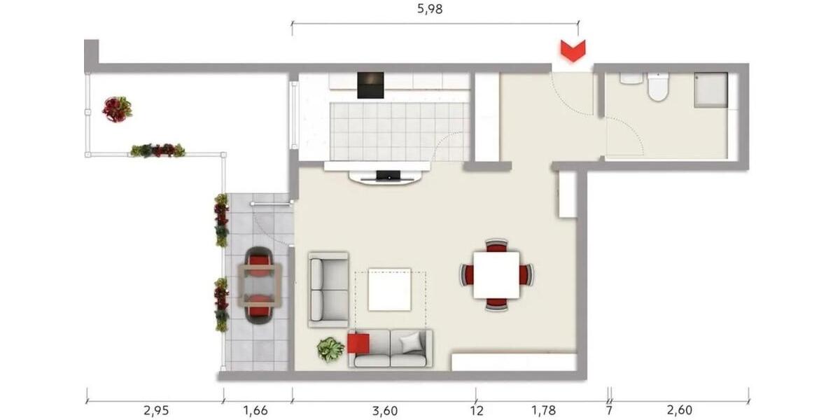 Etagenwohnung Ratingen Tiefenbroich - 1 Zimmer, 48 m&sup2;, 179.000&euro; | Angebot:27269771