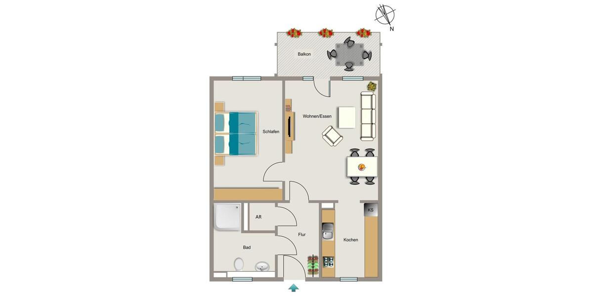 Etagenwohnung Essen Stadtbezirk V - 2 Zimmer, 65 m&sup2;, 668&euro; | Angebot:26257210