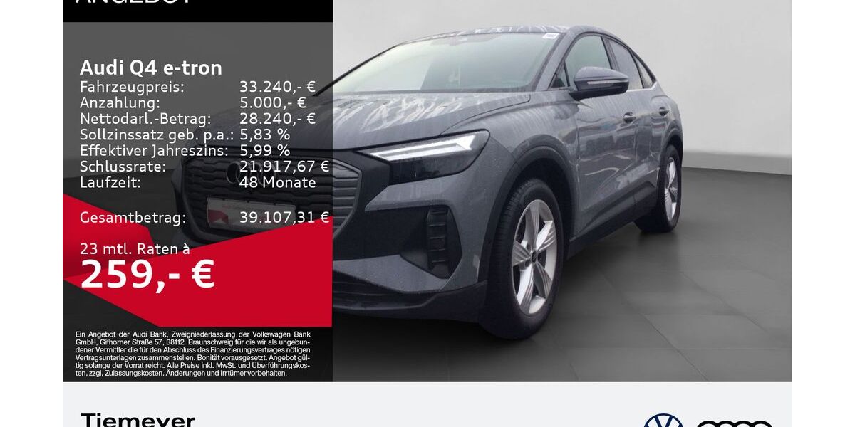 Audi Q4 e-tron 14.515 km 33.240 &euro; Gelsenkirchen 45894