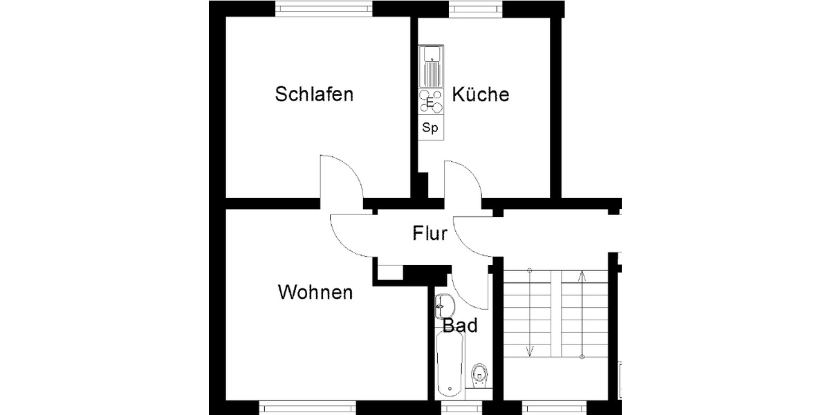 Etagenwohnung Herne Eickel - 2.5 Zimmer, 56 m&sup2;, 378&euro; | Angebot:25415096