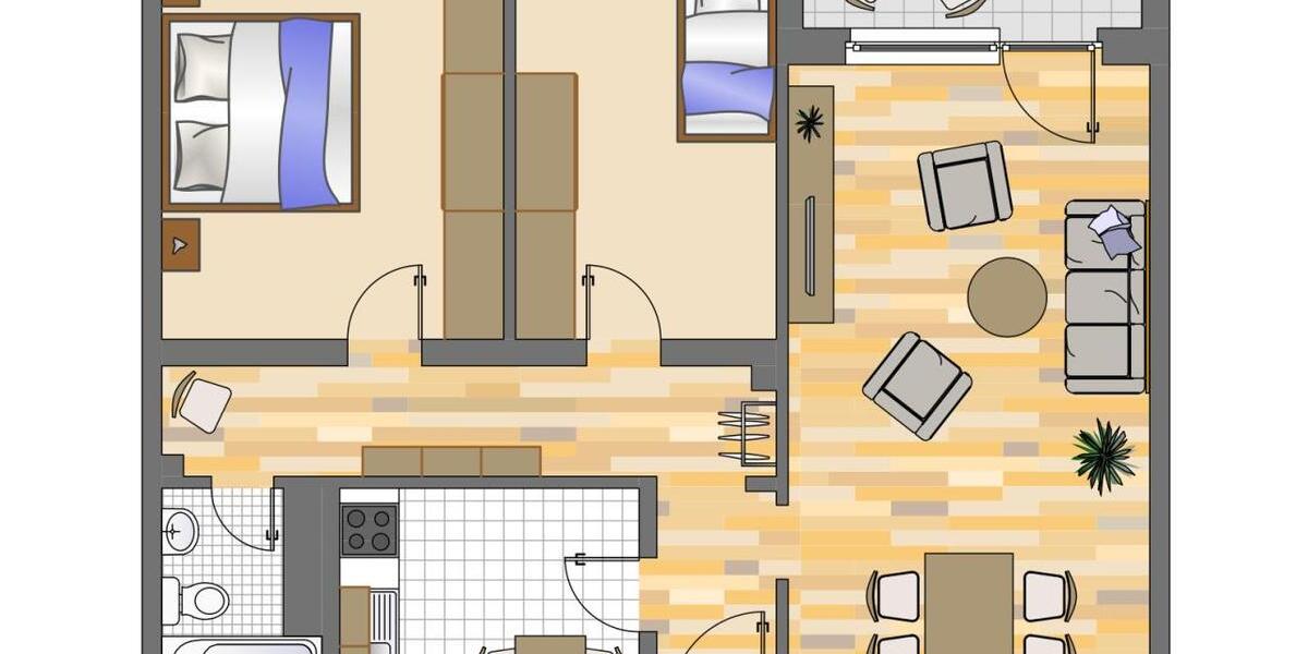 Erdgeschoßwohnung Gladbeck Brauck - 3 Zimmer, 70 m&sup2;, 509&euro; | Angebot:26286323