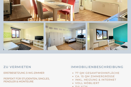 Wohnung Duisburg Mittelmeiderich - 3 Zimmer, 77 m&sup2;, 400&euro; | Angebot:26897940