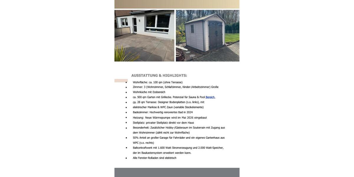 Erdgeschoßwohnung Oberhausen Rothebusch - 3.5 Zimmer, 100 m&sup2;, 349.000&euro; | Angebot:26238342