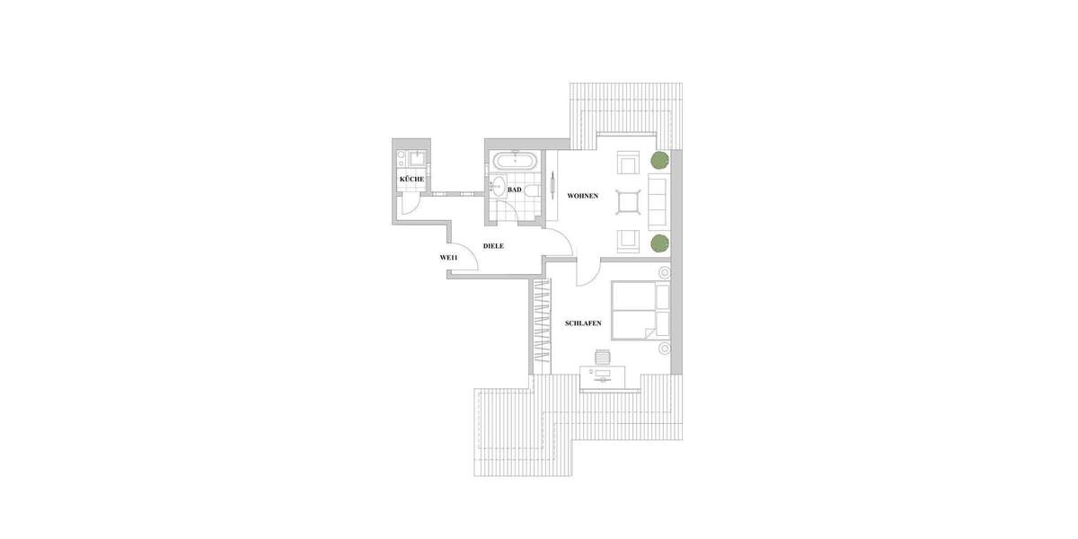 Etagenwohnung Düsseldorf Düsseltal - 2 Zimmer, 47 m&sup2;, 240.000&euro; | Angebot:25566237