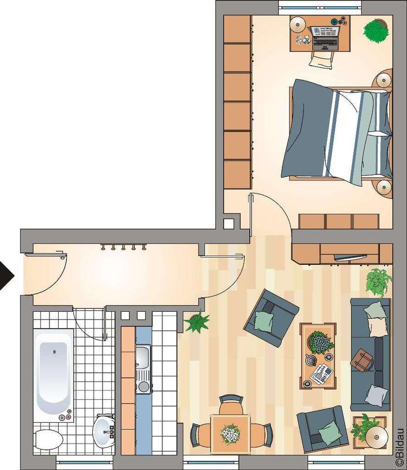 Wohnung zum Mieten in Recklinghausen 186,52 € 44.68 m² 2 zimmer