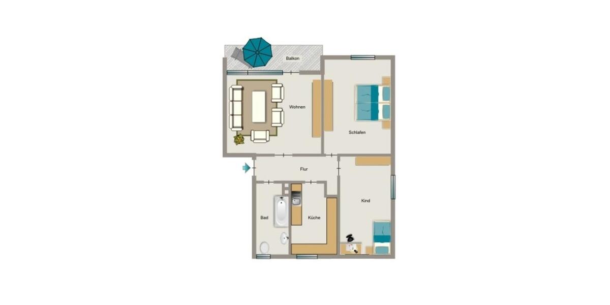 Etagenwohnung Moers Rheinkamp - 3.5 Zimmer, 67 m&sup2;, 565&euro; | Angebot:26329874