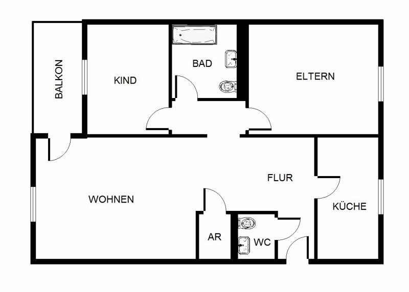 Erdgeschoßwohnung Gelsenkirchen Gelsenkirchen-West - 3 Zimmer, 71 m&sup2;, 520&euro; | Angebot:26307428