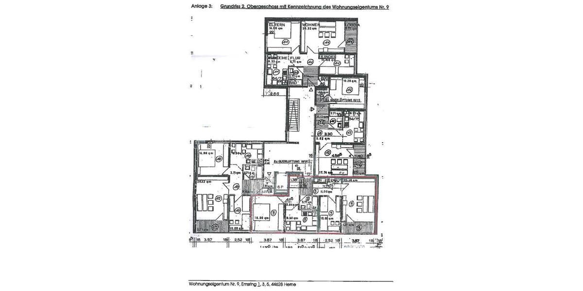 Etagenwohnung Herne Sodingen - 3 Zimmer, 78 m&sup2;, 120.000&euro; | Angebot:27073234