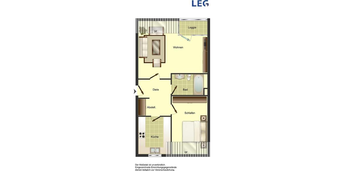 Gepflegte 2-Zimmerwohnung mit Laminatboden 2 zimmer