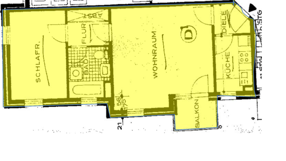 Erdgeschoßwohnung Heiligenhaus - 2 Zimmer, 49 m&sup2;, 125.000&euro; | Angebot:25294026