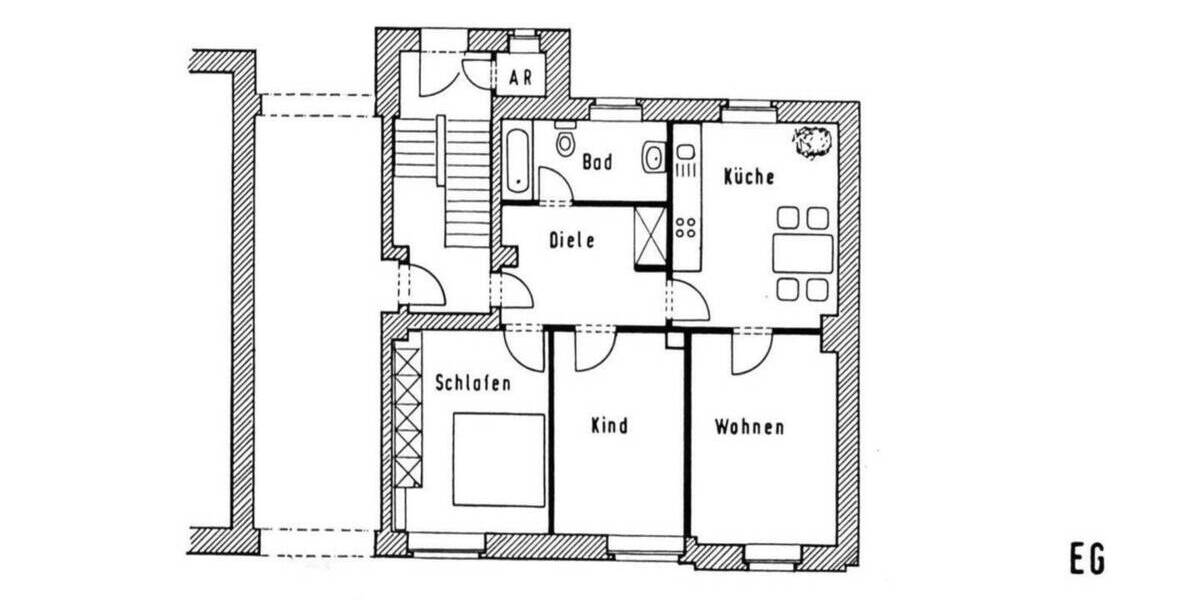 Etagenwohnung Essen Kray - 3 Zimmer, 90 m&sup2;, 900&euro; | Angebot:26497894