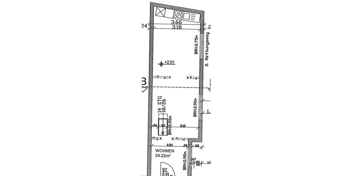 Maisonettenwohnung Mettmann - 2 Zimmer, 60 m&sup2;, 600&euro; | Angebot:26149261